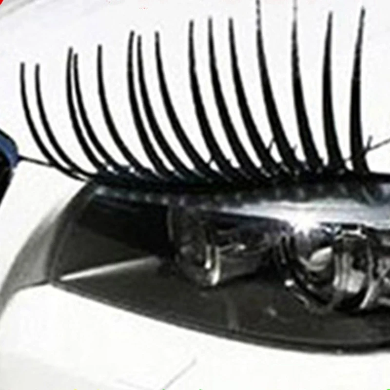 

2 Pcs/Set Car Headlight 3D Eyelash PC Automotive False Eyelashes Sticker Head Light Front Lamp Decoration Accessories