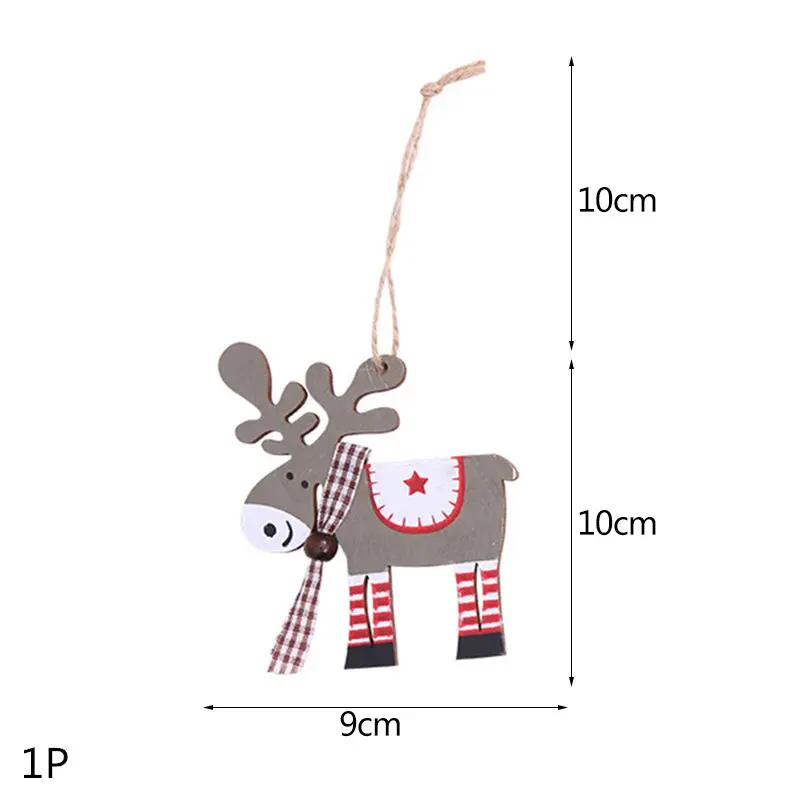 Multi Style Christmas Wooden Pendant Creative Wood Craft Ornaments DIY Chriatmas Tree Hanging Decoration Xmas Gift Supplies - Цвет: 1P-378-B03