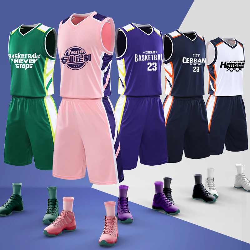 Мужские баскетбольные Джерси дышащие комплекты баскетбольной формы