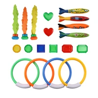 19pcs diving game toys set water toys diving rings treasures dive underwater funny swimming toy gift for kids summer fun
