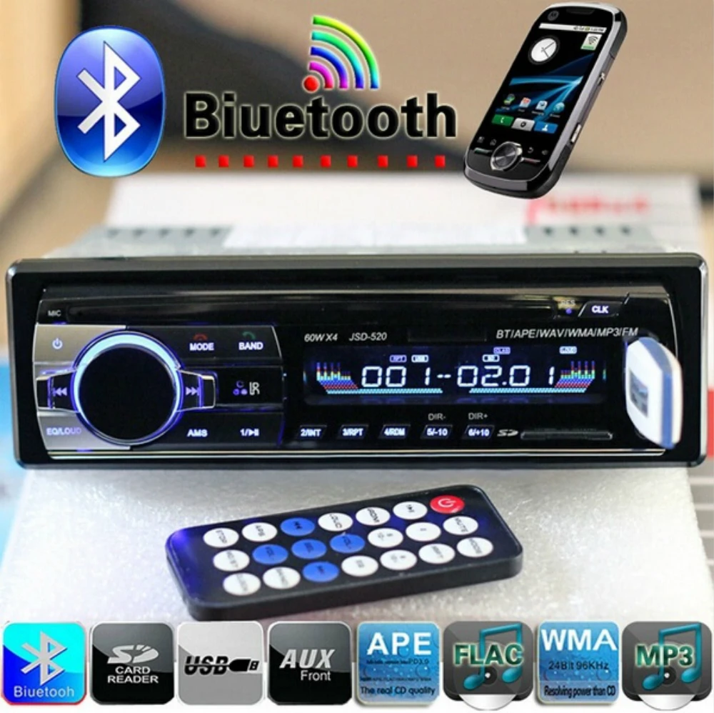 AMprime автомобильное радио 1 Din стерео дистанционное управление цифровой Bluetooth