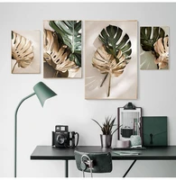 monstera leaves wall art canvas painting green style plant nordic posters prints decorative picture modern home decor