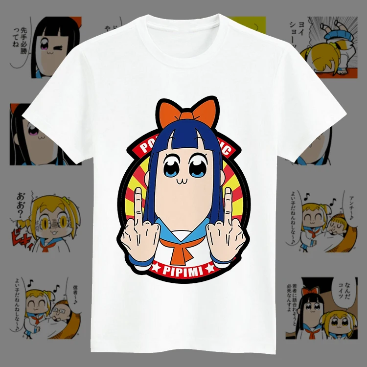 Футболка для косплея японского Аниме POP TEAM EPIC летняя футболка с принтом Pipimi Popuko