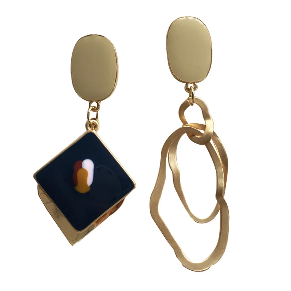 

Han edition Simple Fashion Earrings Personality Creative Design Asymmetric Shape Stud Earrings Women Fine Jewelry Gift