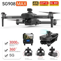 zll sg908 max drone 4k profesional 3 axis gimbal gps 5g wifi fpv 3km distance brushless rc helicopter dron vs f11s pro sg906 max