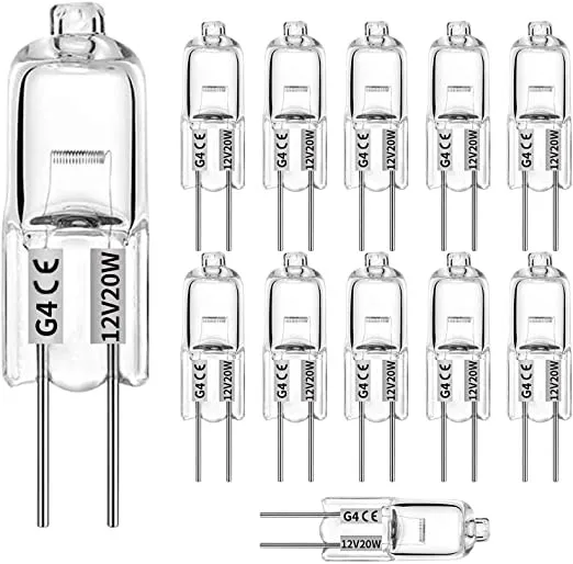 

12PC 20W 12V straight plug transparent lamp beads hot sale creative novelty halogen bulb warm white light transparent capsule T5