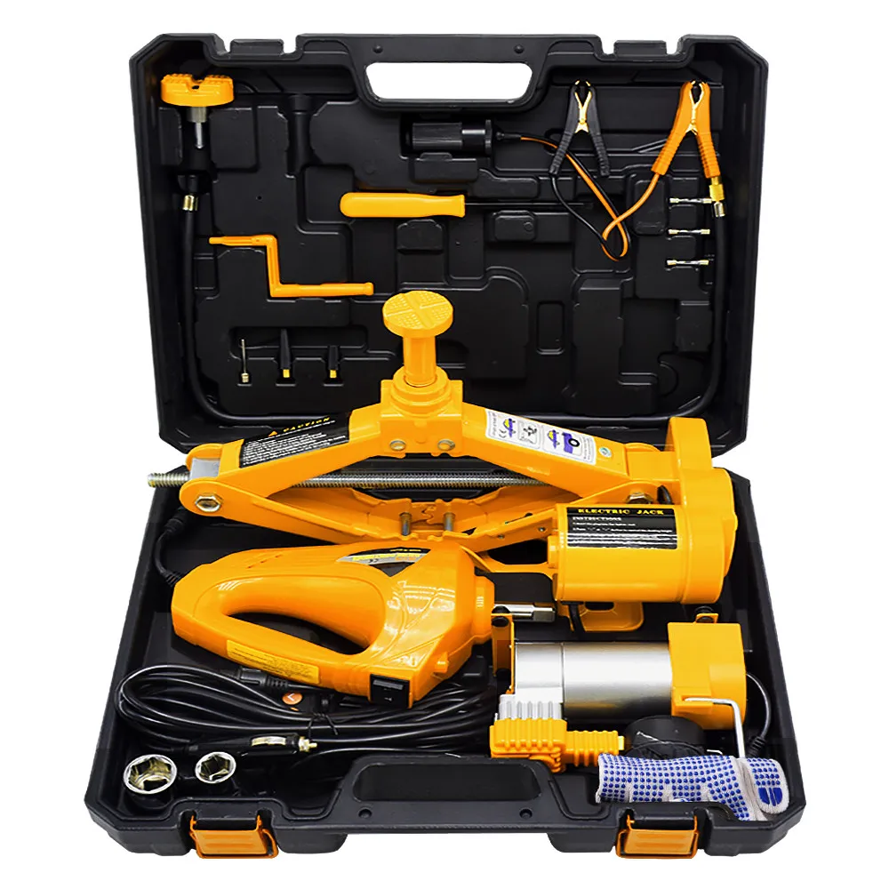 NthPower 3 Ton Electric Car Jack Kit Lifting Set 12V 3 in 1 scissors Jacks With Impact Wrench And Pump Auto Lift repair Tools