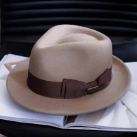 fedora hat for women men wool felt wide brim hat vintage jazz fedora hat couple cap winter fedoras para hombre nz225