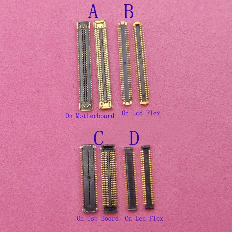 

50Pcs LCD Display Screen Flex FPC Connector For Samsung Galaxy A12 A125 A125F M12 M127 M127F USB Charger Charging Plug 48 78 Pin