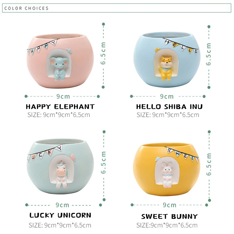 Креативный горшок с животными подставка для кактуса цветочный смарт-кашпо