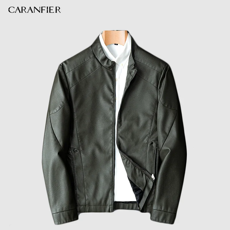 CARANFIER Для мужчин s искусственная ( ый) куртки пальто осень зима мотоциклетные