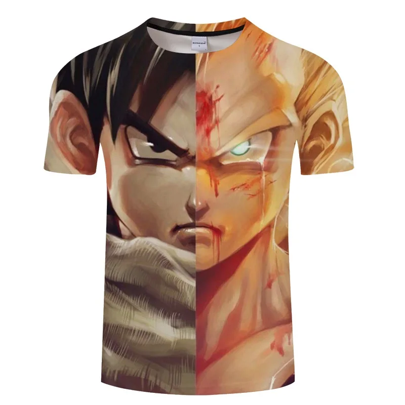 Забавный 3D аниме дизайн футболка мужская Dragon Ball Z футболки с принтом для мужчин
