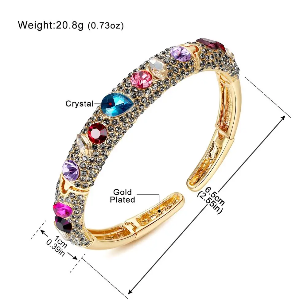 Великолепный винтажный браслет Minmin в античном цвете с яркими кристаллами для