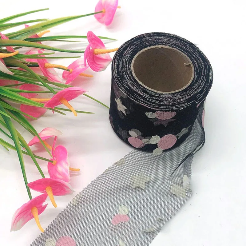 25 ярдов 6 см Блестящий розовый горошек тюль рулон ткань для юбки-пачки Свадебная