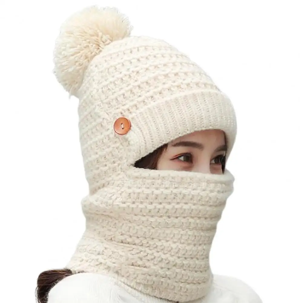 

Hat Scarf Knitted Warm Cap Soft Thicken Muffler Beanie Skiing Supplies