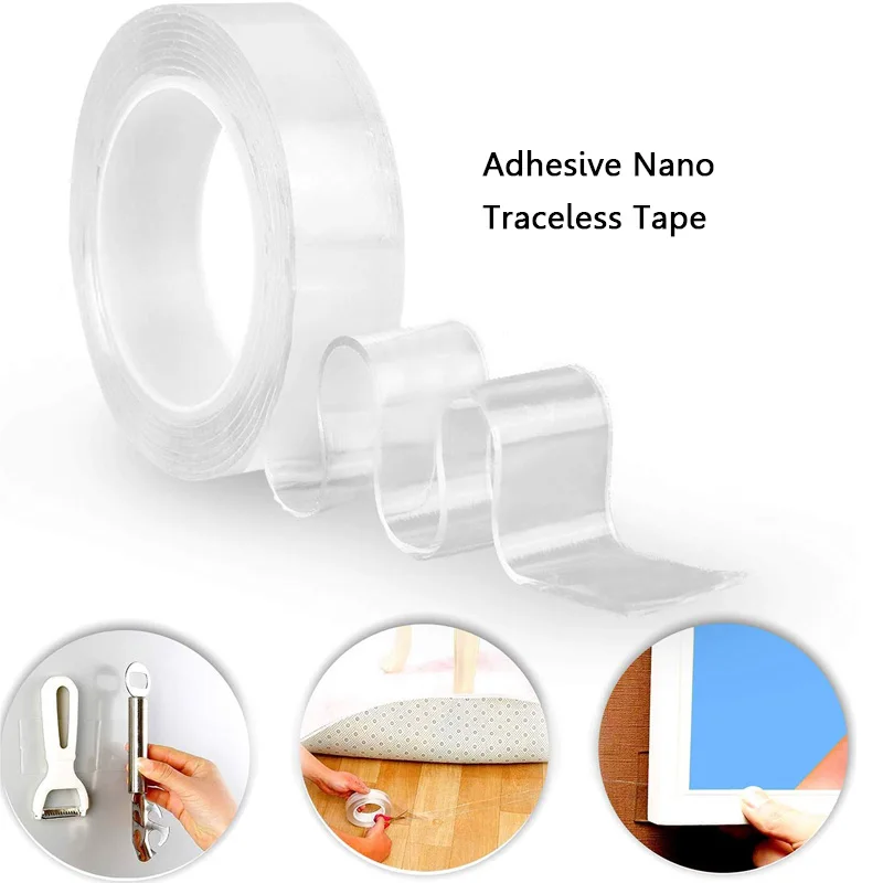 Waterproof Double-Sided Adhesive Nano Tape Reusable Adhesive Nano Traceless Tape Remove Stickr Kitchen Cabinets Glue Gadget