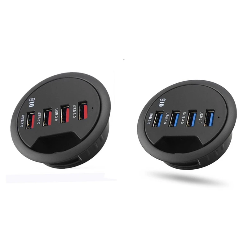

Mounting In-Desk 4 Ports USB 3.0 Hub Multi Splitter Hub for PC Desktop Computer Laptop Mouse Keyboard