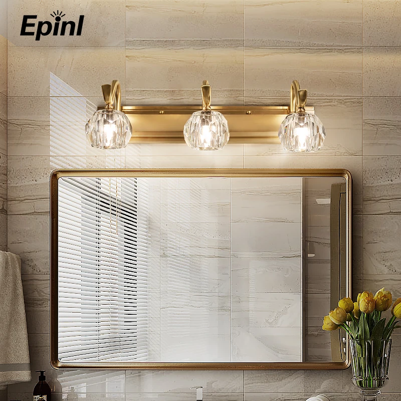 Хрустальная настенная лампа Epinl американский фронтальный светильник для зеркала