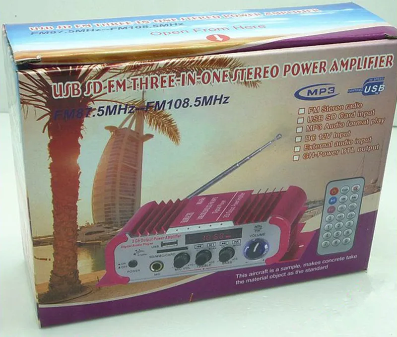 USB SD FM MP3 Цифровой светодиодный дисплей мотоциклетный автомобильный караоке