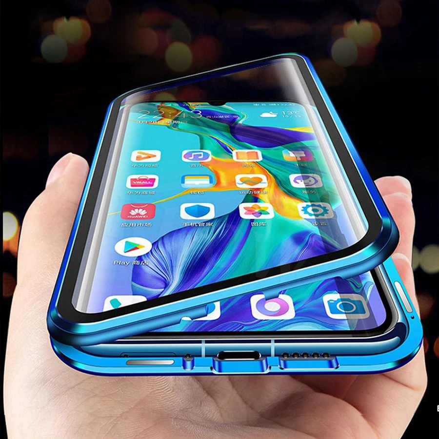 Двухсторонний магнитный металлический чехол для Xiaomi Mi 9 SE CC9 Pocophone F1 9T из
