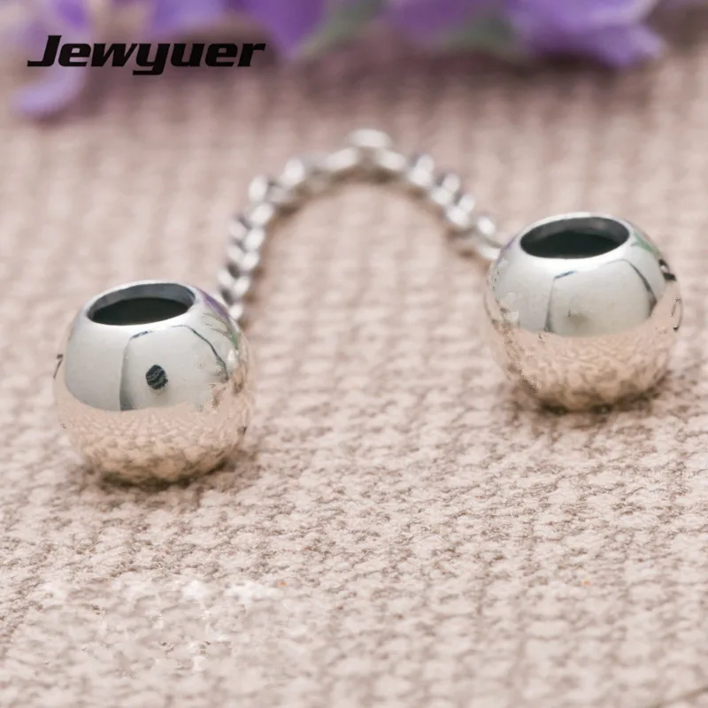 Шарм бусина из серебра 925 пробы с круглым шариком и цепочкой для изготовления