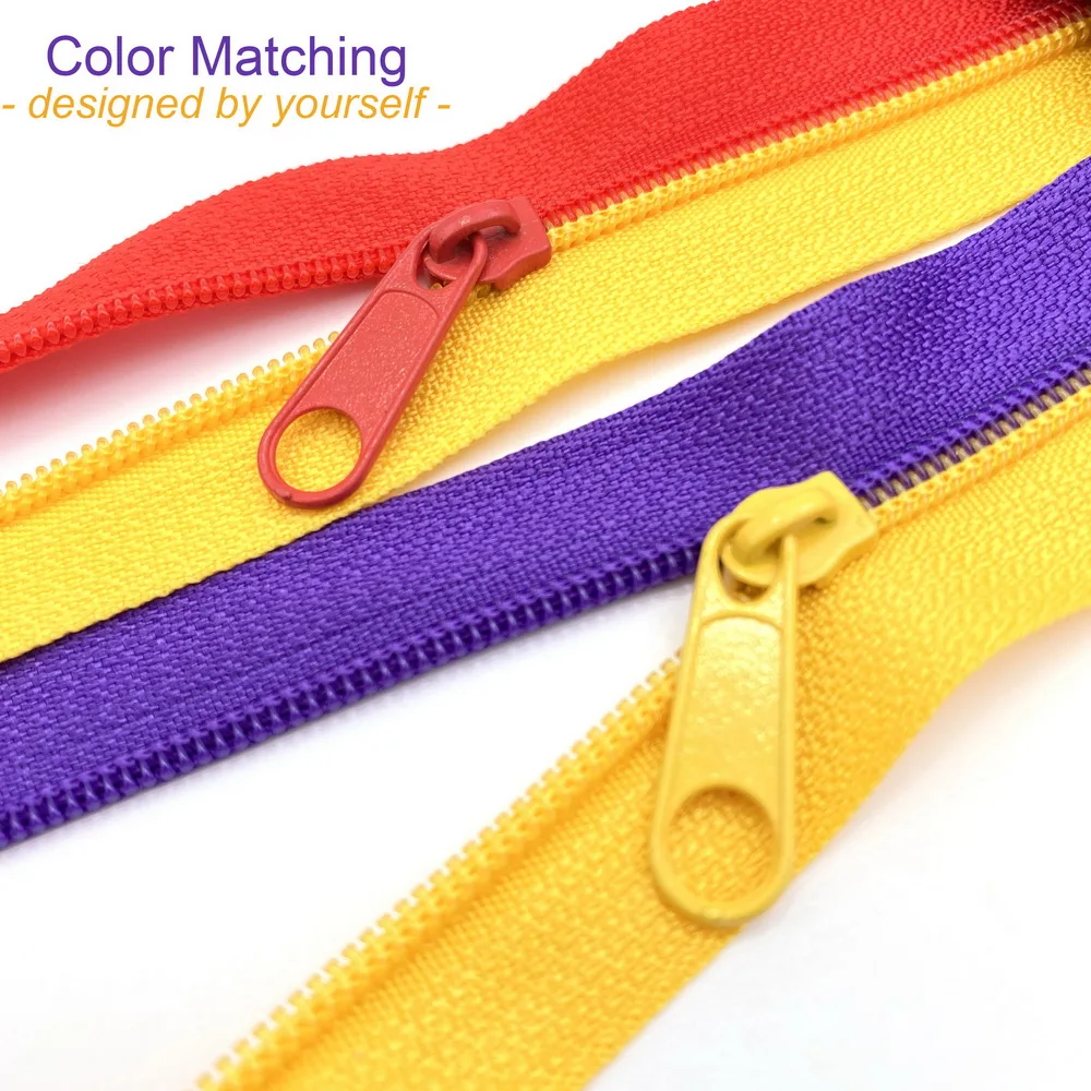 #5 5 метров 24 цвета нейлоновые молнии на дворе с 10 слайдерами для DIY шитья портных