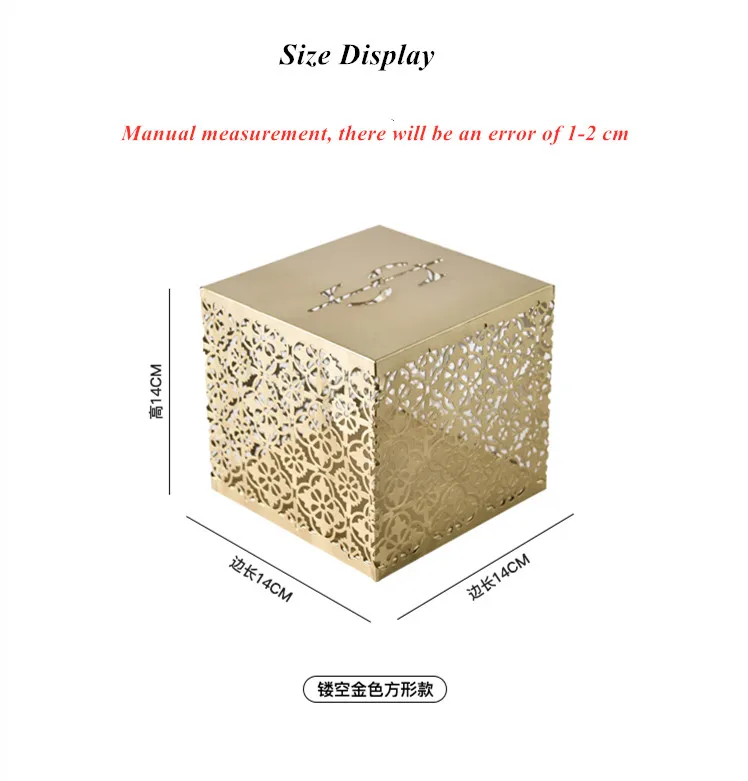 Золотой выдолбленный Копилка Персонализированная кованая железная Закрытая