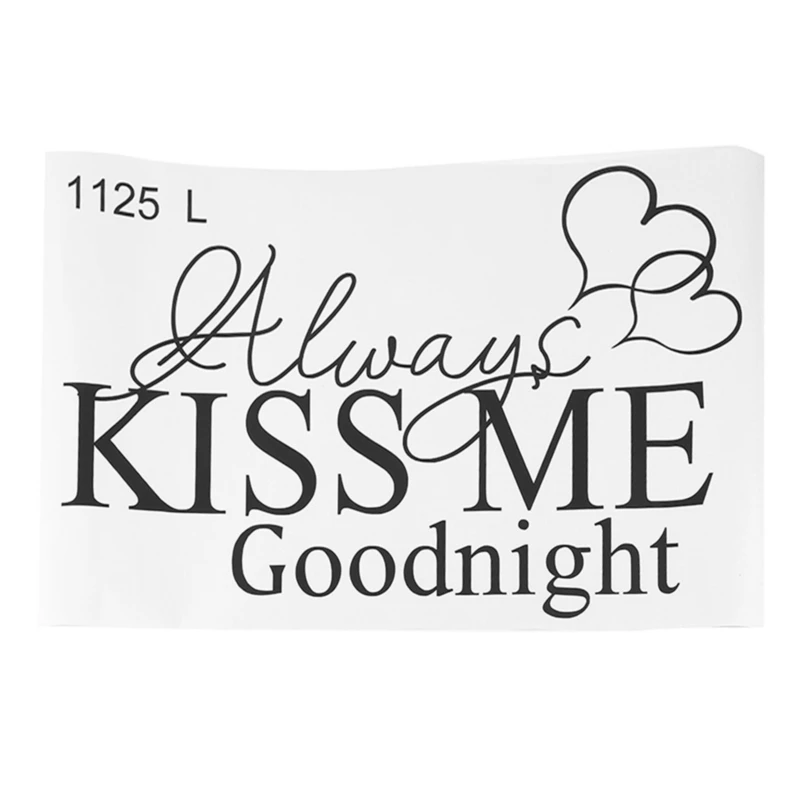 Always Kiss Me Goodnight Wall Sticker Home Decoration Decal Bedroom Vinyl Art Mural Pared Text Patterns Creative Stickers | Дом и сад