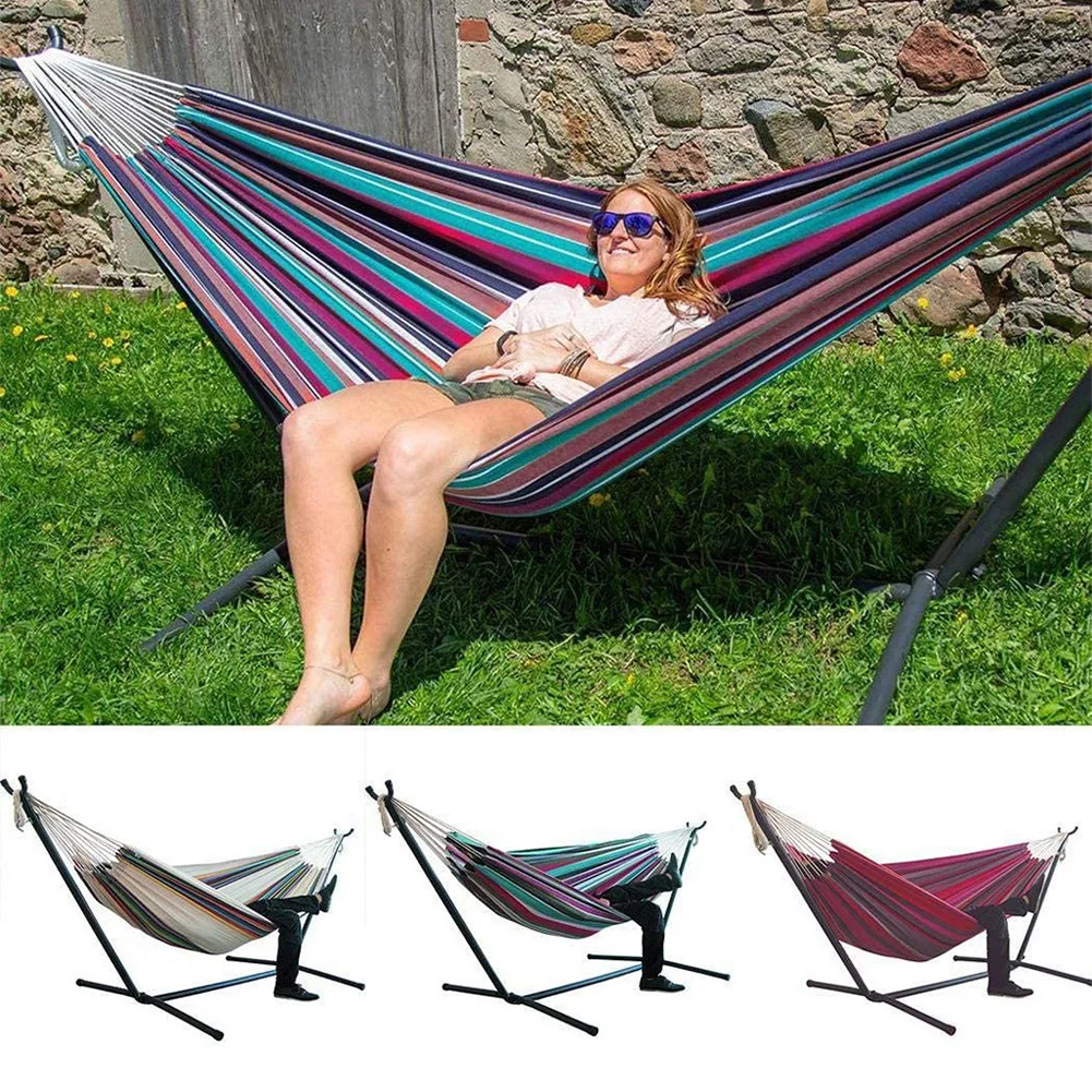 

200*150cm hamock Two-person Hammock Camping Thicken Swinging Chair Outdoor Hanging Bed Canvas Rocking Chair Not with Hammock