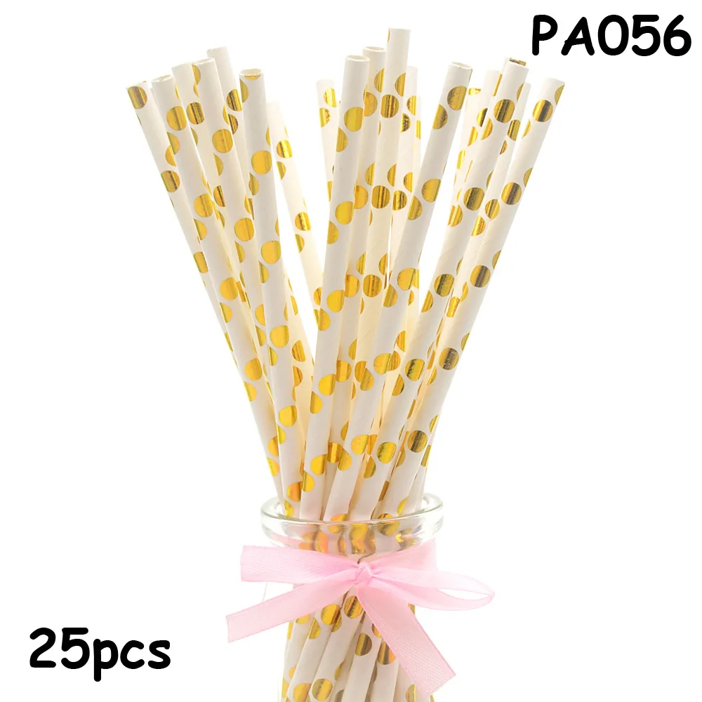 

25pcs Rose Gold Straw 5 Styles Sweet Birthday Party Tableware Bride To Be Supplies Valentine's Day Decor Party Favor Decor