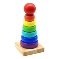 baby toys 6 12 months wooden rainbow stacking rings early educational toys for baby toddlers baby wood montessori toys