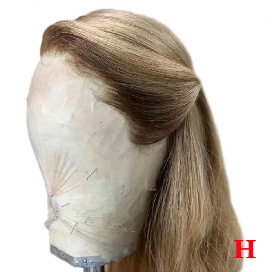 Прямые парики из чистой пепли медового блонд 13*6 человеческих волос на сетке