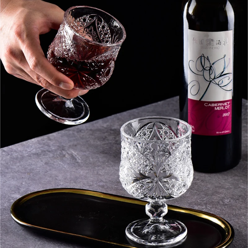 

Cup Creative Wine Glass Champagne Whiskey Bordeaux Drinkware Goblet Glass Mugs Carved Glasses Cocktail Mug Wedding Party Cup