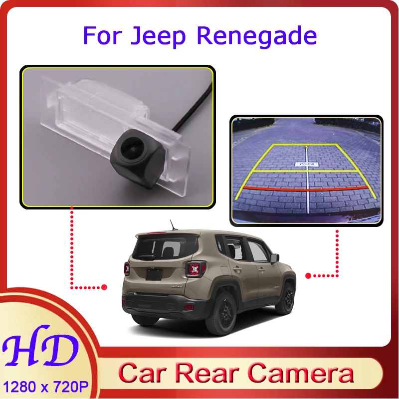 

Car Reverse Image Fisheye CAM For Jeep Renegade 2015~2019 Night Vision HD WaterProof Rear View Back Up 720P Vehicle Camera