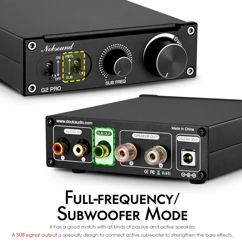 Douk audio Hi Fi G2 сабвуфер/полночастотный мини моноканальный TPA3116 цифровой Class D