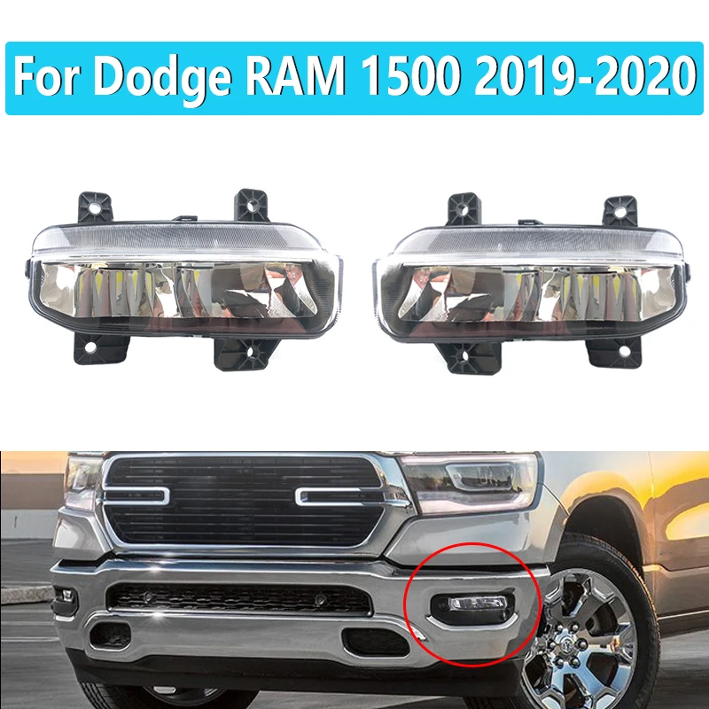 

1Pair Clear Lens Driving Fog Lamp LED Fog Light For Dodge RAM 2019 2020