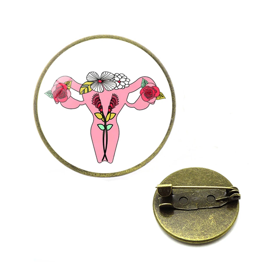 Female Uterus Womb Brooches Gift Feminism Icons Pin Badge Button Lapel Clothing Cap Bag Meredith Grey Medical Jewelry | Украшения и