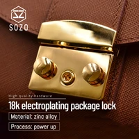 sozo package lock 18k electroplating diy handbag bag durable buckle purse hardware bag parts accessories leather craft work