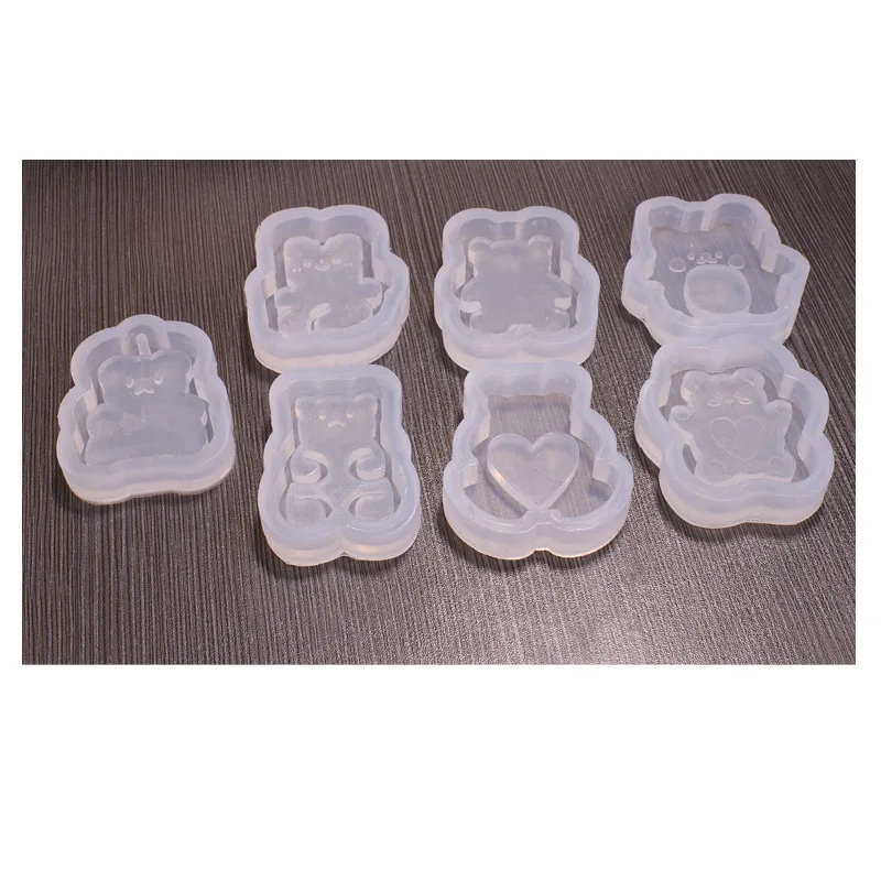 DIY милый медведь шейкер форма ручной работы силиконовые аксессуары для ювелирных