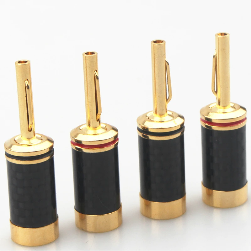 

8 Pcs HiFi Audio Adapter Gold Plated Carbon Fiber Banana Plug Free Welding Speaker Connector