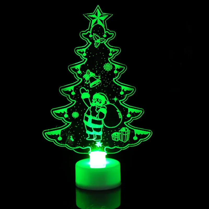 

1PC Colorful LED Decorative Lights New Year's Products Christmas Tree Decorations Party Supplies Acrylic Christmas Night Gift