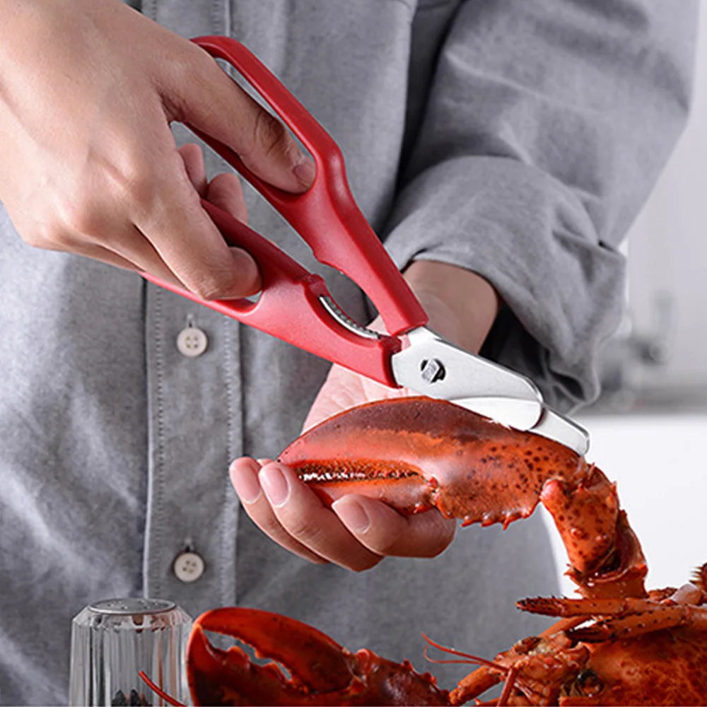 

Multifunctional Kitchen Scissors Lobster Prawn Peeler Shrimp Crab Stainless Steel Seafood Scissors Shears Snip Shell SeafoodTool