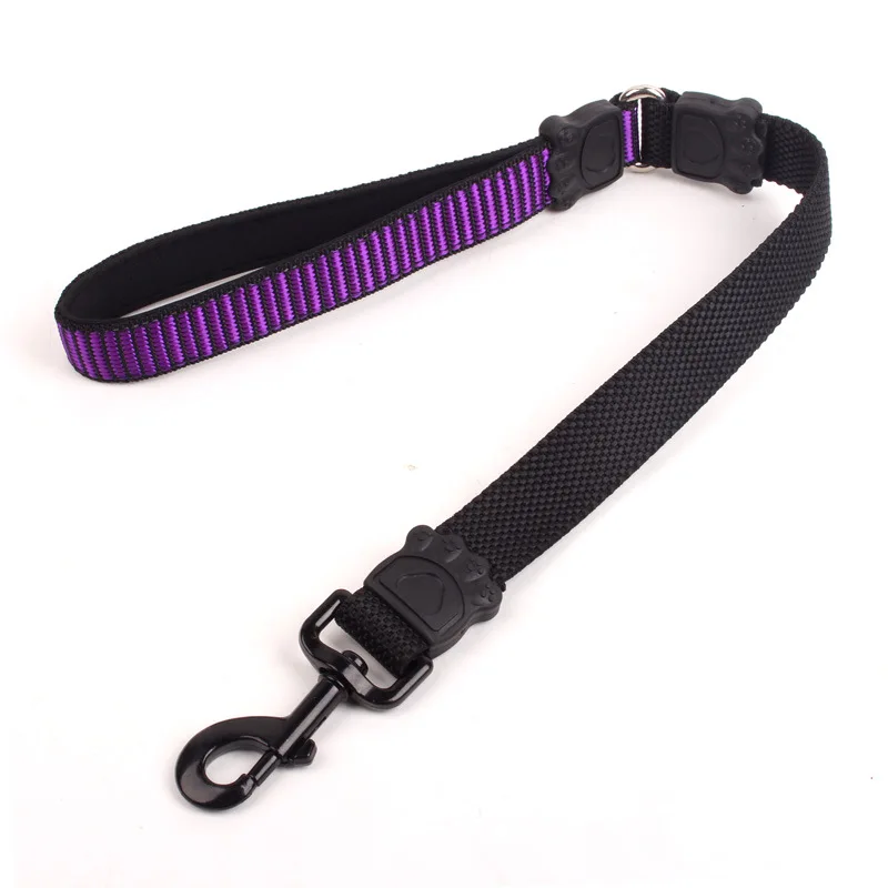 

Dog Collars Harnesses Leads Leash Harness Perro Elastic Traction Rope Buffer Chain Nylon Pet Products Wholesale Purple Black