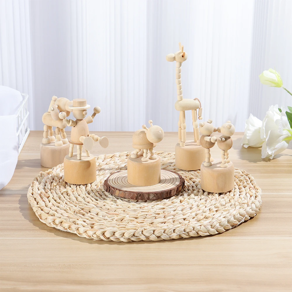 1 шт. деревянная подвижная мини-игрушка в виде животного | Дом и сад