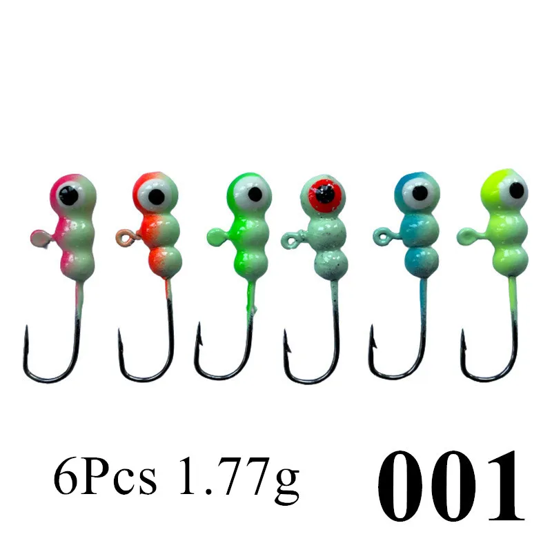 6Pcs/Bag or 30Pcs/Box Winter Ice Fishing Lure 1.2g~1.9g Mini Metal Lead Head Hook Bait Jigging Barbed | Спорт и развлечения