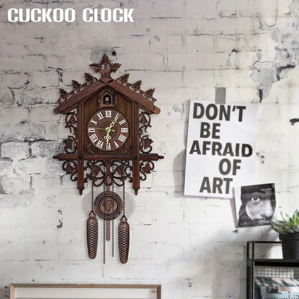 Настенные часы с кукушкой Винтаж арт качели подвесное ручной работы для дома