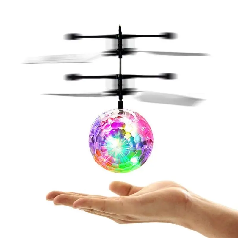 

LED Luminous Electric Flying Ball Helicopter Induction Flying Toy Hand Control RC Flying Light Up Toys Indoor Outdoor Game