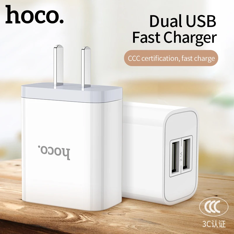 HOCO 5 V/2.1A двойное зарядное устройство USB быстрая зарядка зарядное устройство адаптер для iphone ipad mini samsung Xiaomi