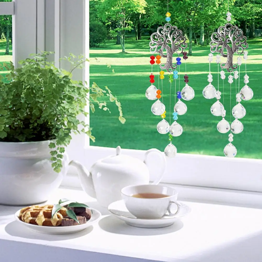 

Moon Rainbow Sun Shine Crystal Hanging Prism Ornament Wind Chimes Crystal Garden Home Patio Porch Decoration Wind Chime Pendant