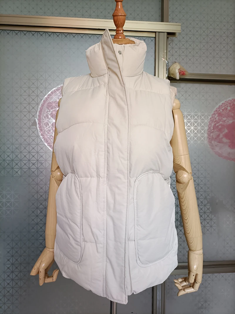 

Women's Down Cotton Body Warm Vest Coat Winter New Ladies Casual Waistcoat Female Sleeveless Long Vest Jacket Slim